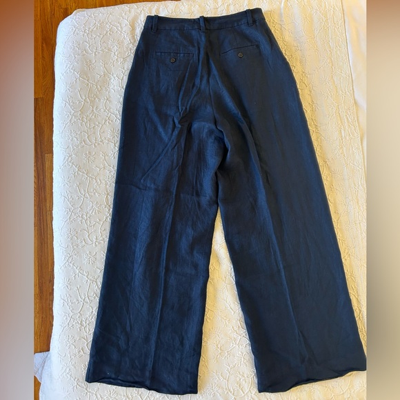 Madewell Tall Harlow Wide Leg Linen Pant in Navy in Tall - Picture 5 of 6